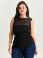 Supersoft Sheer Neckline Tank Top