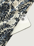 Supersoft Damask Print Waist-Tie Maxi Dress