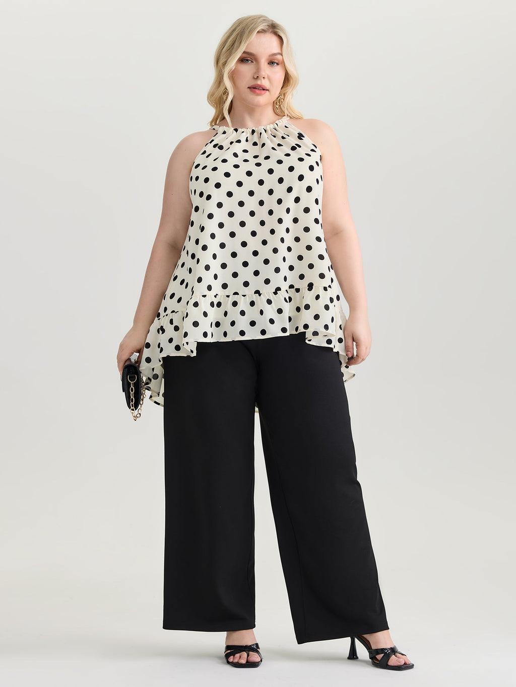 Polka Dot Charm Flowy Tank Top