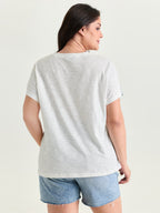 Colorblock Textured Round Neck T-Shirt