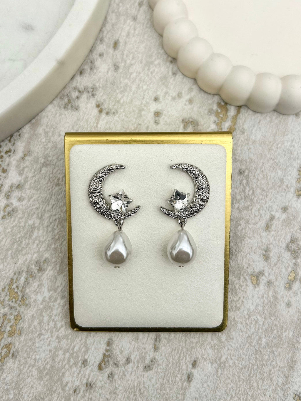 Moon Star & Pearl Earrings (2 Colours)