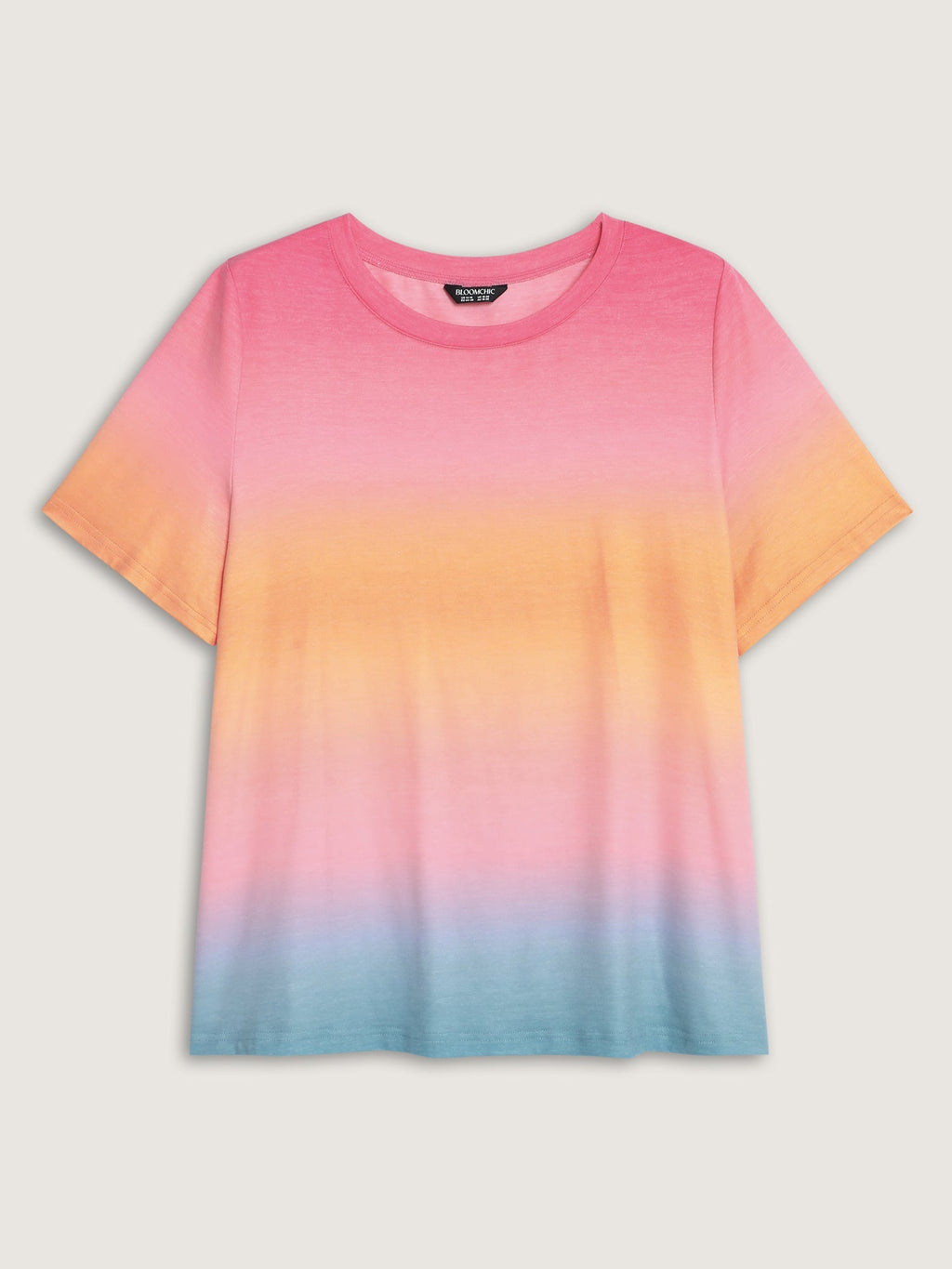 Ombre Gradient Round Neck T-Shirt