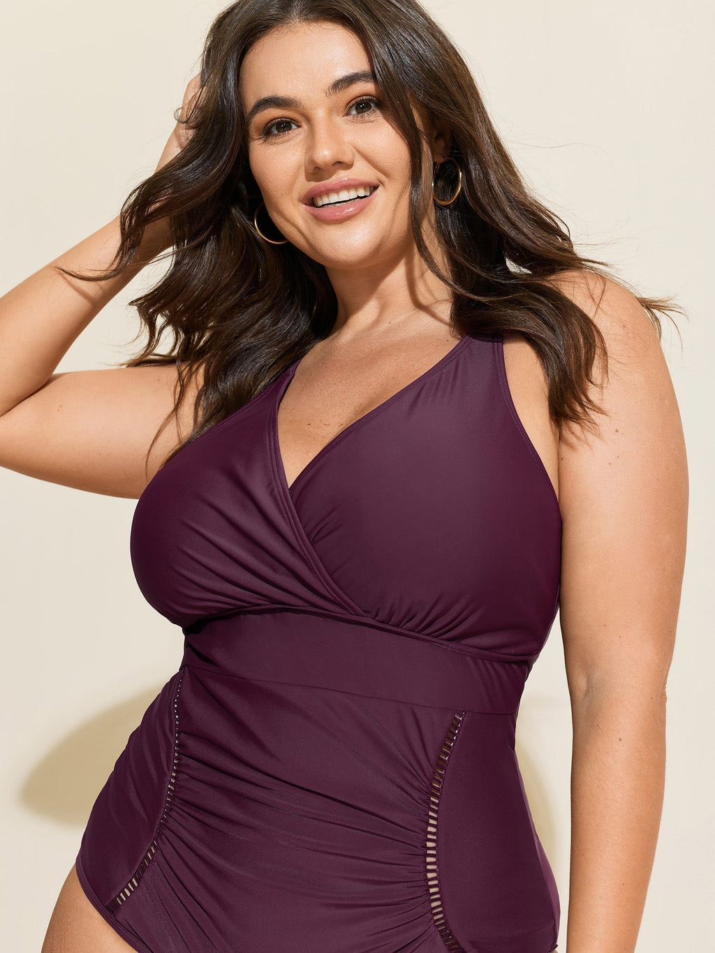 Tummy-Control Side Panel One-Piece Swimsuit