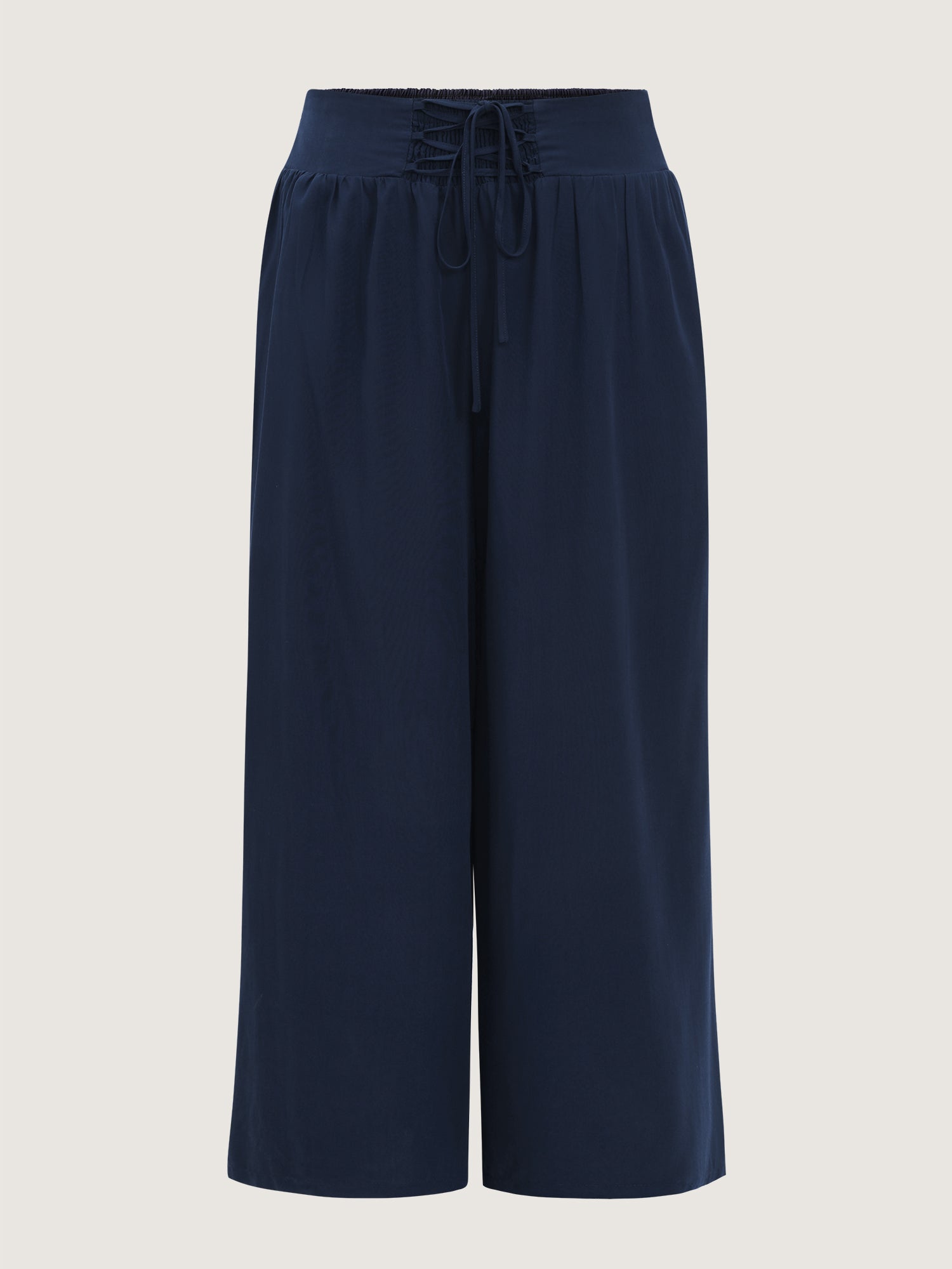 Wide Cross-Tie Waistband Pants