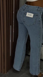 Women's Single-sided Rhinestone Casual Jeans