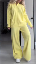 Women Solid Color Loose Casual Suit