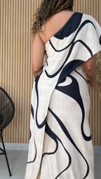 Womens Diagonal Collar Printed Casual Dress