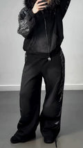 Women Hooded Hot Stamping Rhinestone Jacket+ Pants Casual Set