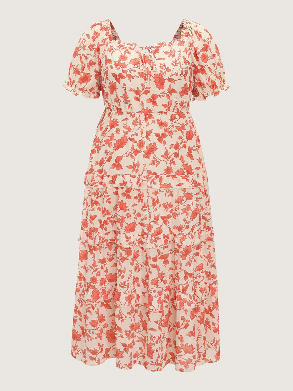 Floral Ruffled Edge Tiered Maxi Dress