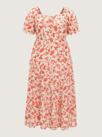 Floral Ruffled Edge Tiered Maxi Dress