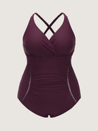 Tummy-Control Side Panel One-Piece Swimsuit