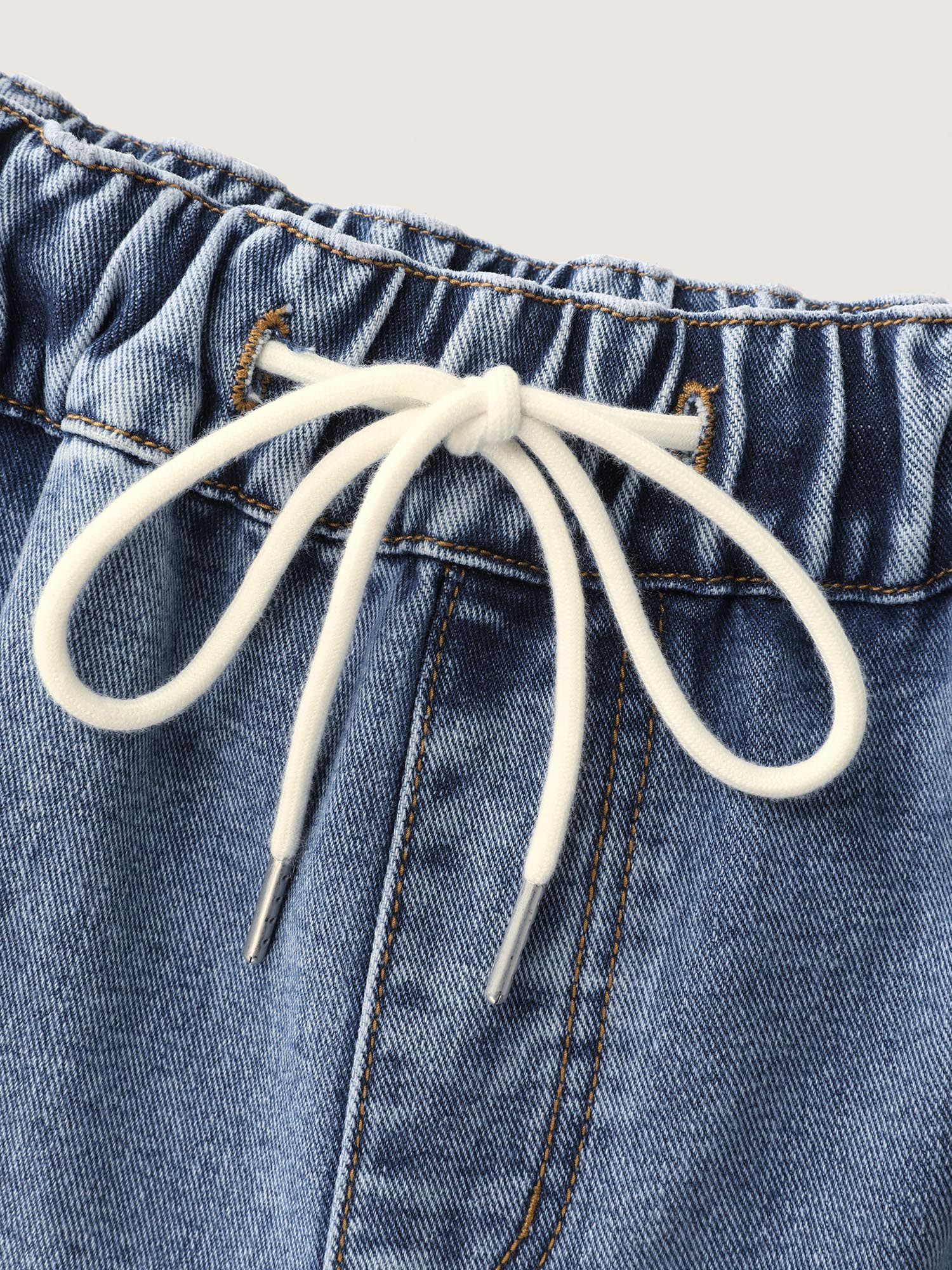 Everyday Stretchy Straight-Leg Denim Shorts