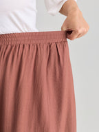 Ruffled Hem Plain Flowy Pants