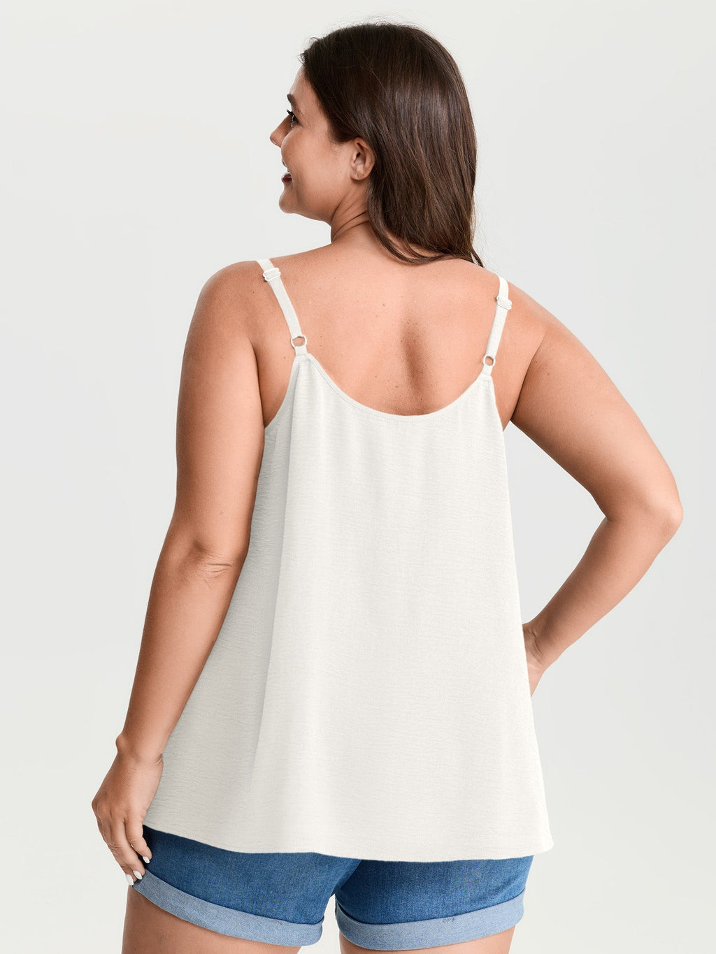 Pleated Flowy Plain Tank Top