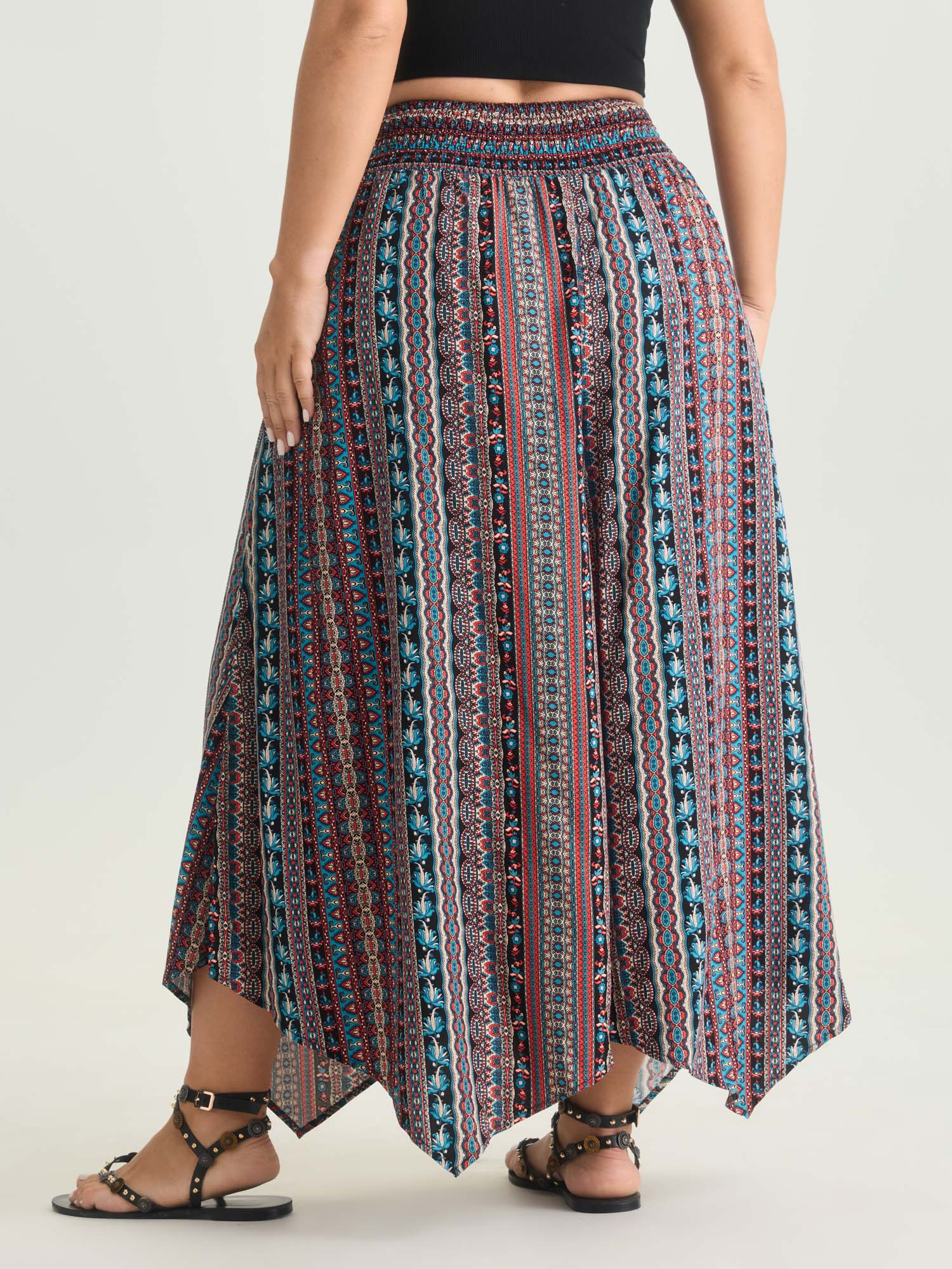 Shirred Colorful Asymmetric Hem Pants