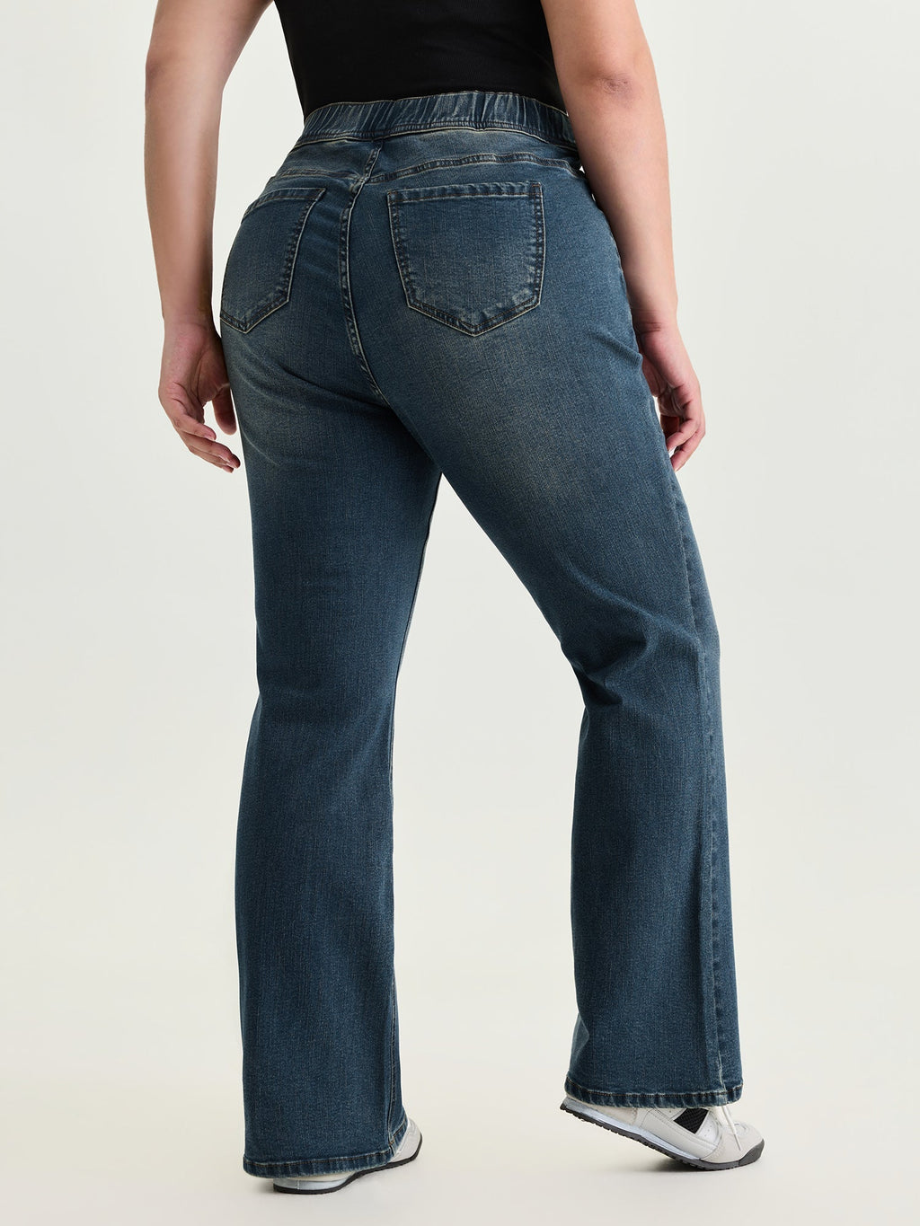 Pull-On Elastic Waistband Jeans