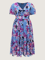 Island-Ready Floral Print V-Neckline Maxi Dress
