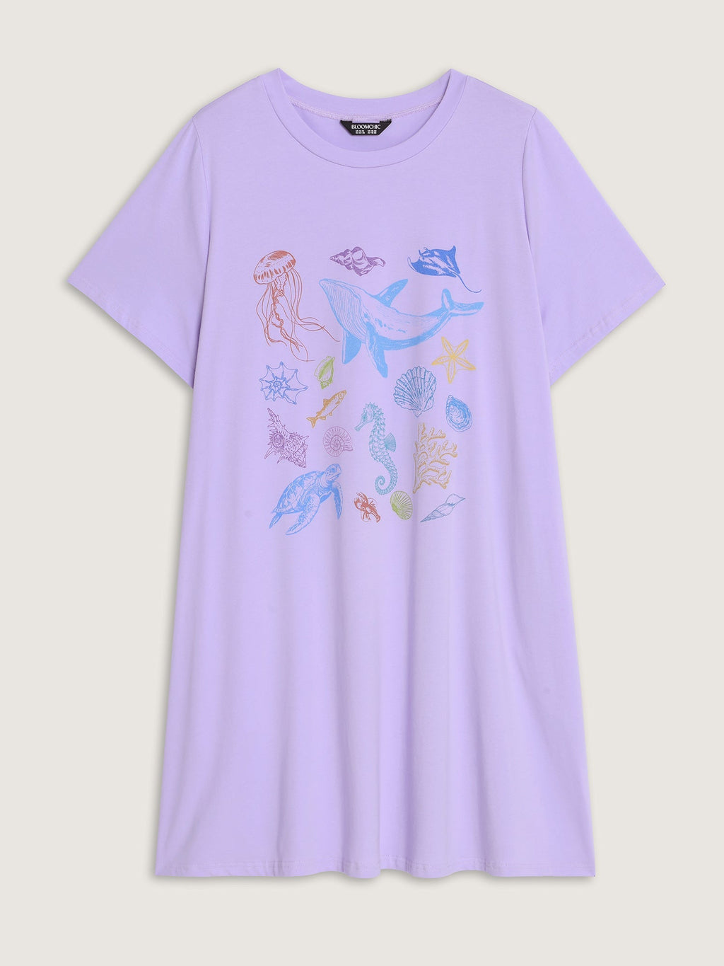 Cotton Ocean Elements Stretchy Lounge Dress