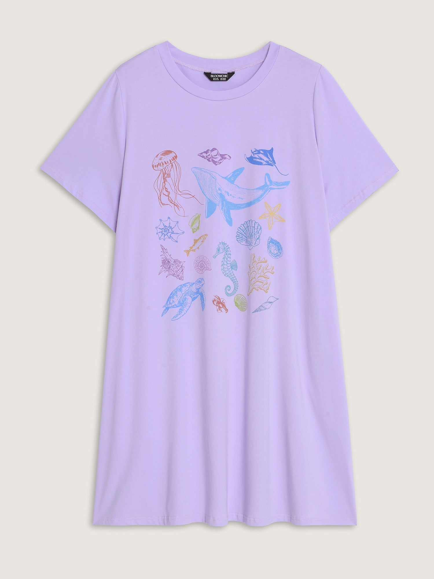 Cotton Ocean Elements Stretchy Lounge Dress
