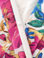 Bright Floral Print Waist-Defining Romper