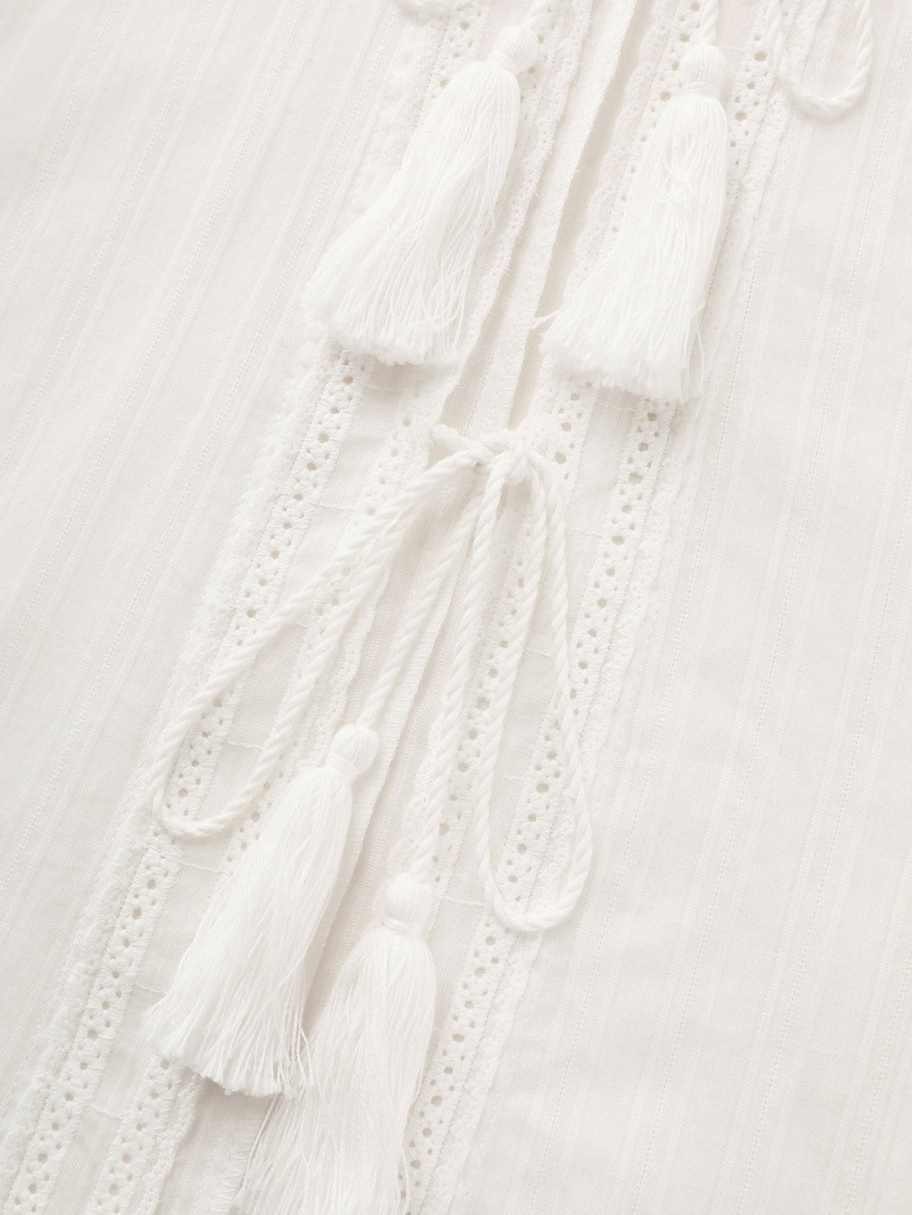 Pure Cotton Tassels Sheer Kimono