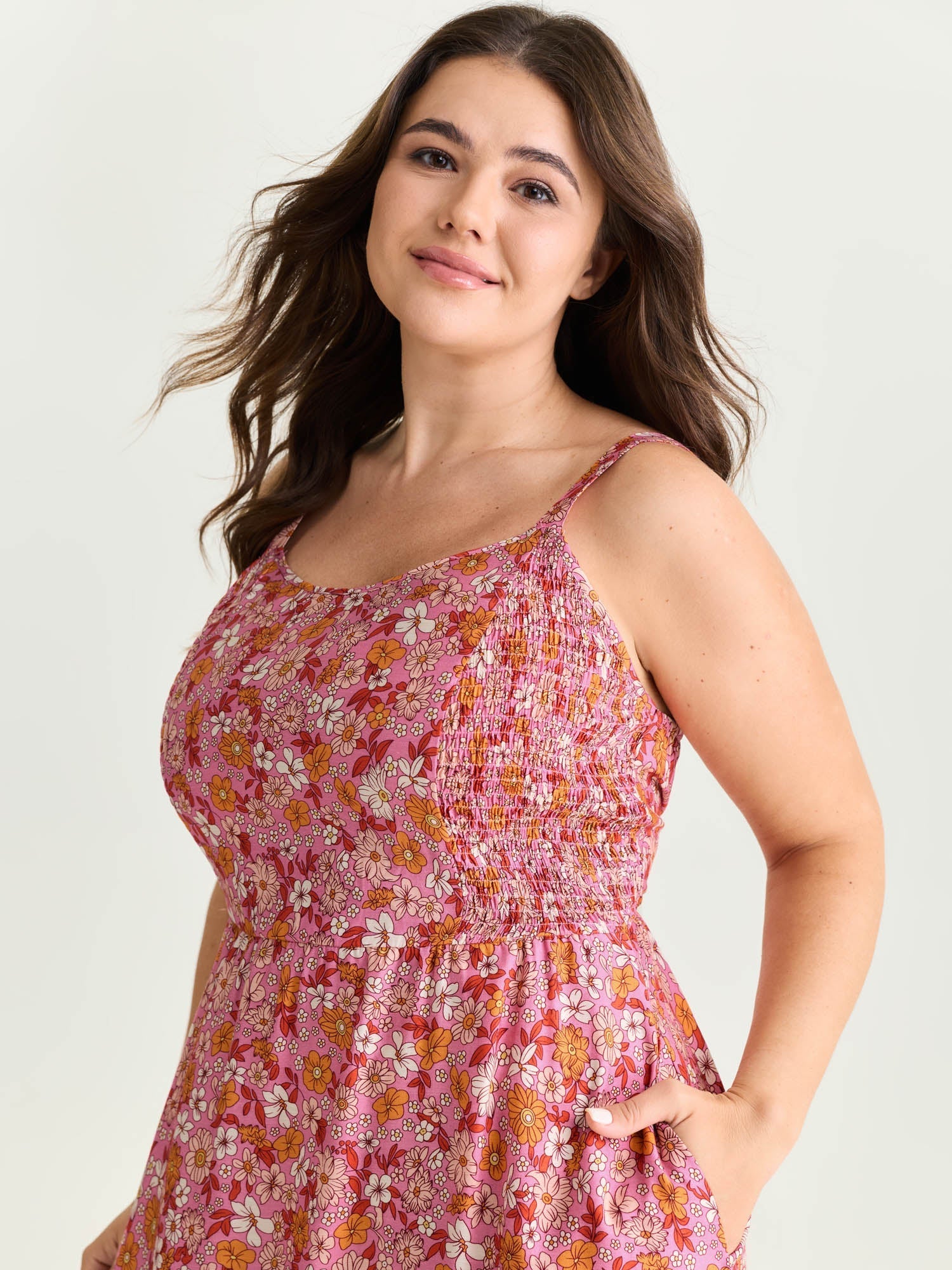 Supersoft Floral Print Cami Midi Dress
