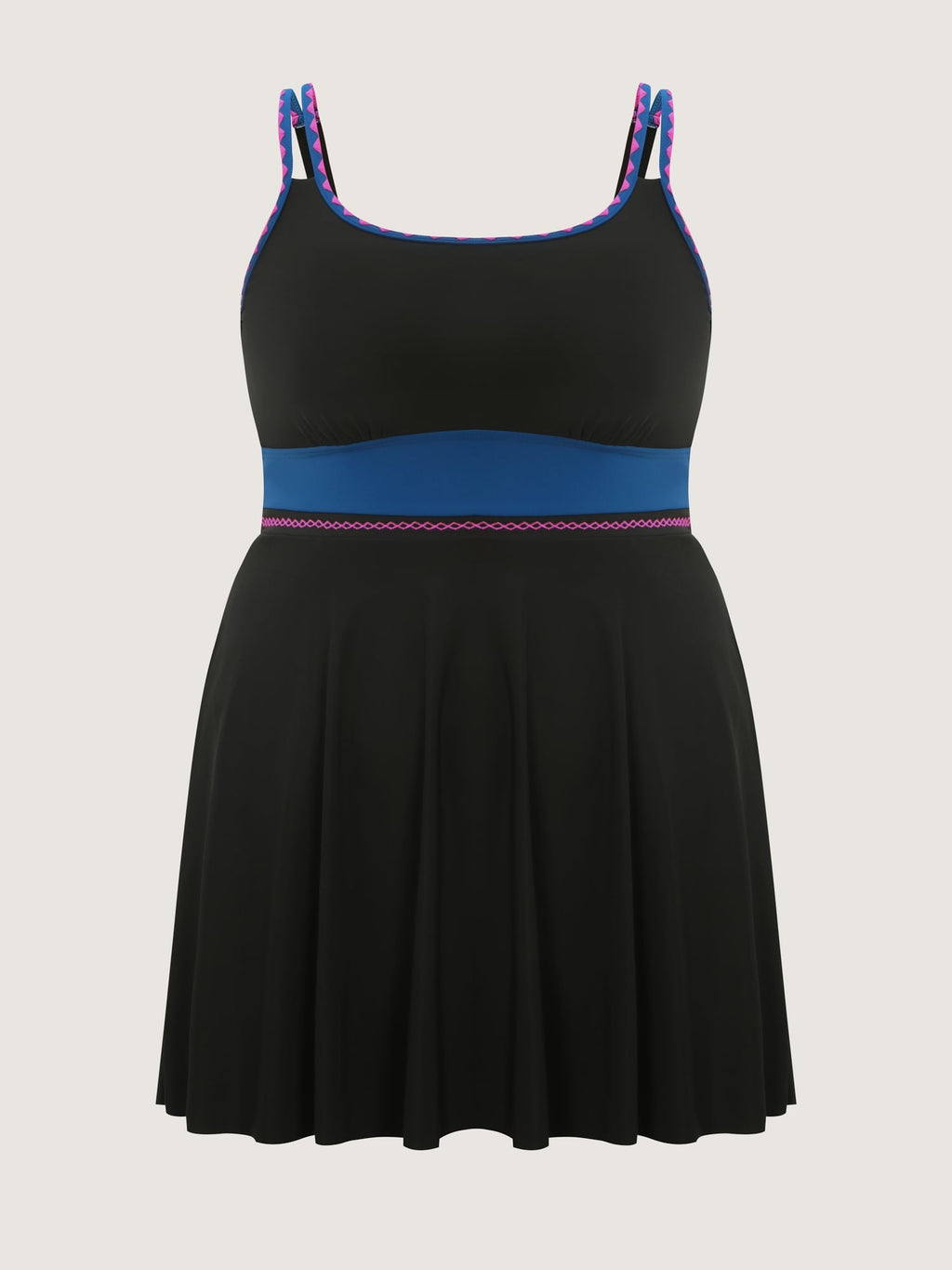 Anti-Float Tie Lace Pockets Swim Dress