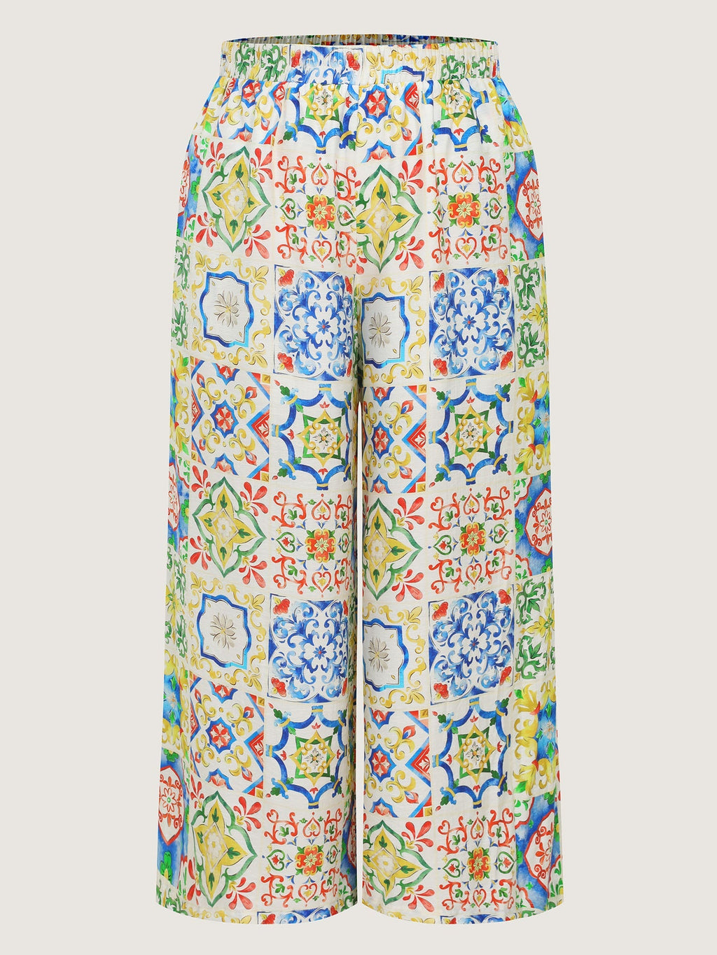 Supersoft Floral Patchwork Print Pockets Pants