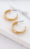 Gold Beaded Hoop Earrings