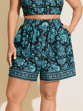 Paisley Print Pockets Swim Bottoms