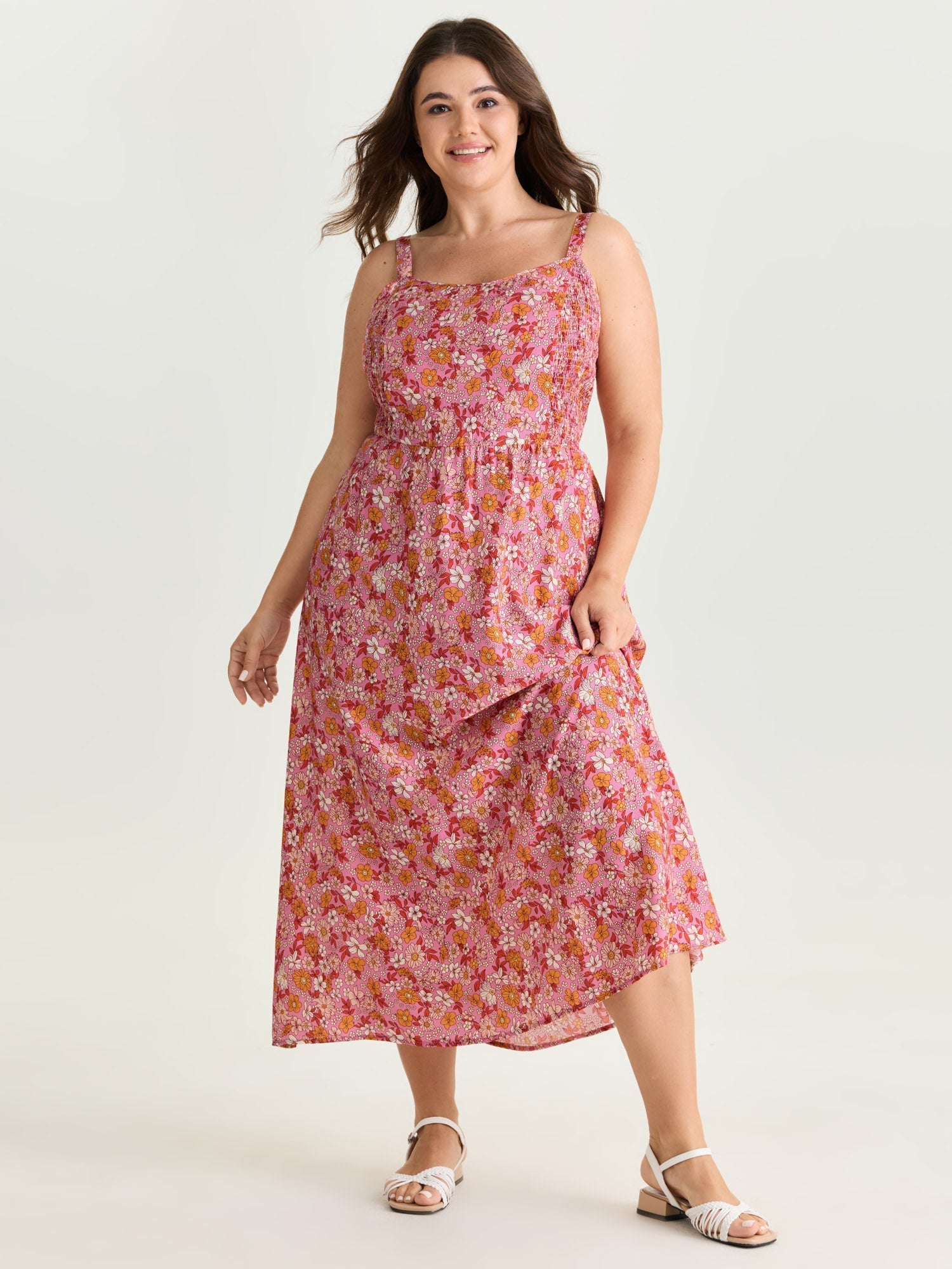 Supersoft Floral Print Cami Midi Dress