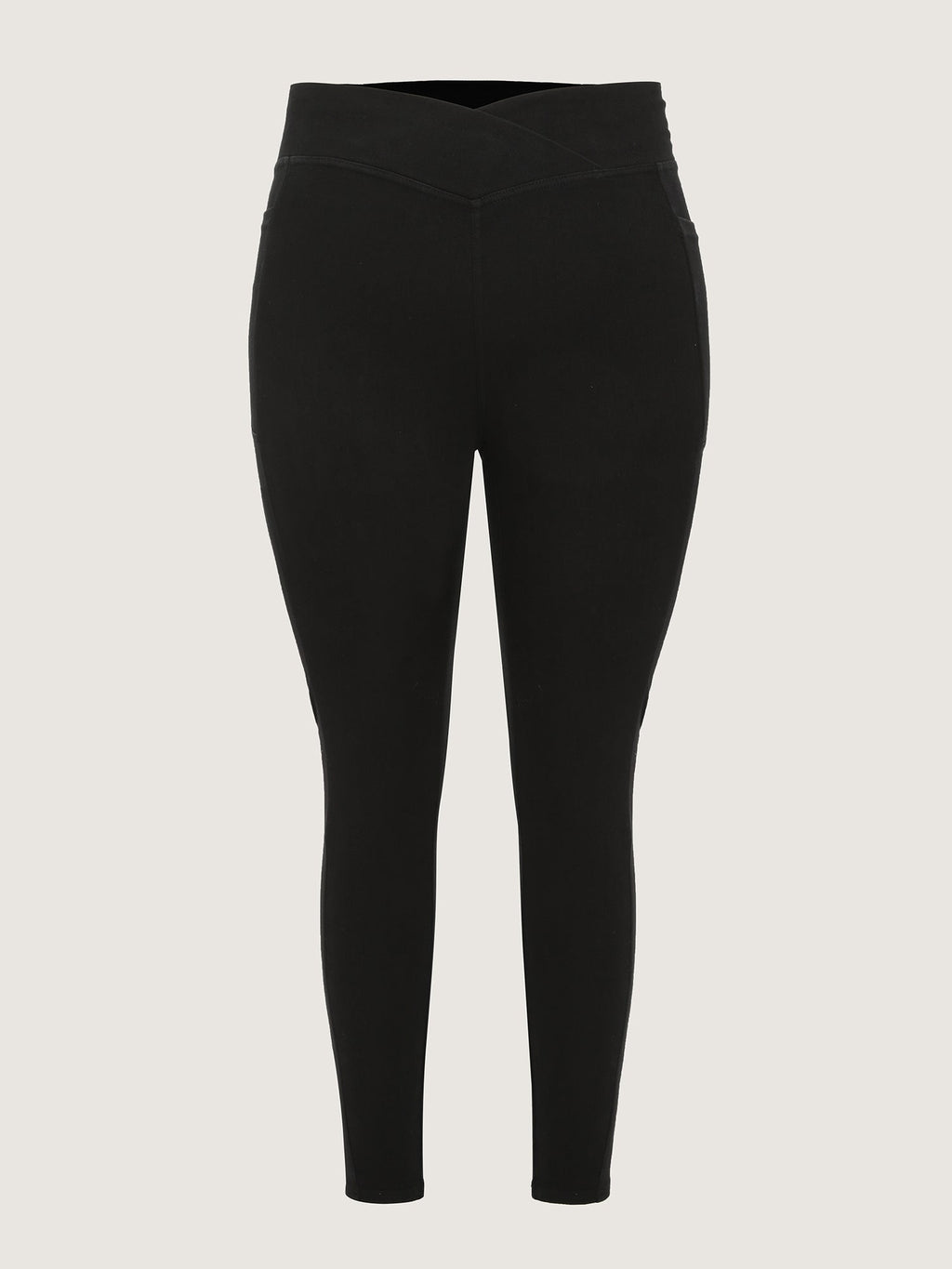 Stretchy Skinny-Fit Overlap Waist Jeans