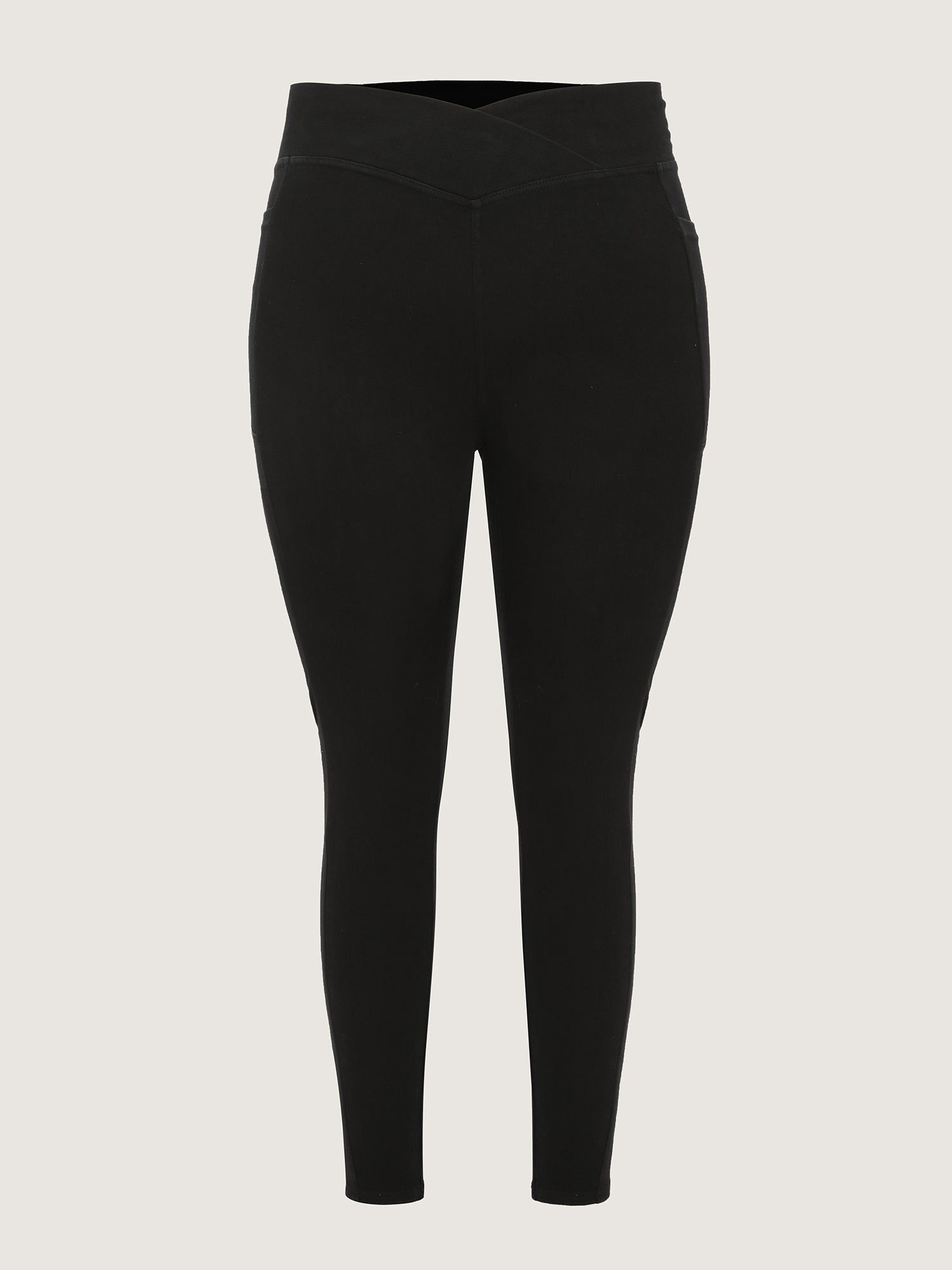 Stretchy Skinny-Fit Overlap Waist Jeans