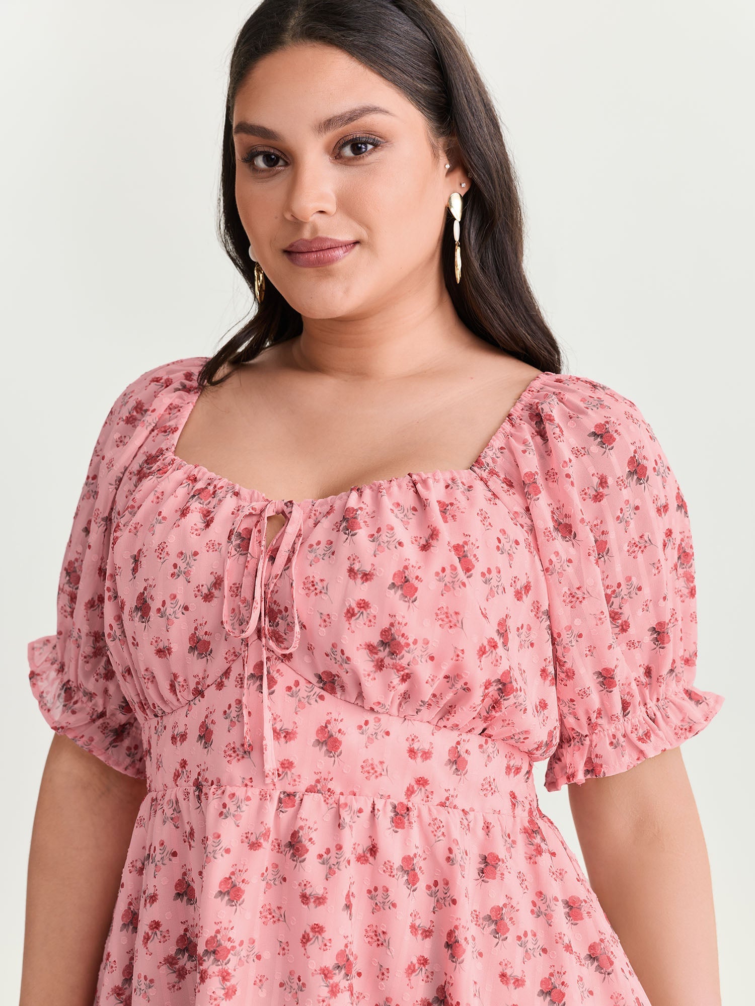 Floral Romance Bust-Friendly Shirred Blouse