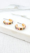 Multicoloured Diamond Gold Hoops