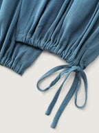 Ruched Front Crisscross Back Tie Jumpsuit