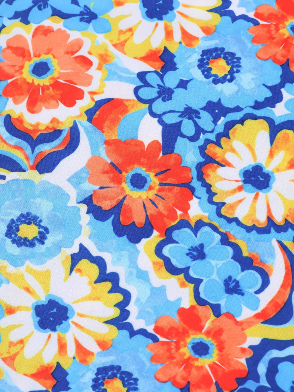 Floral Print V-Neck Swim Top