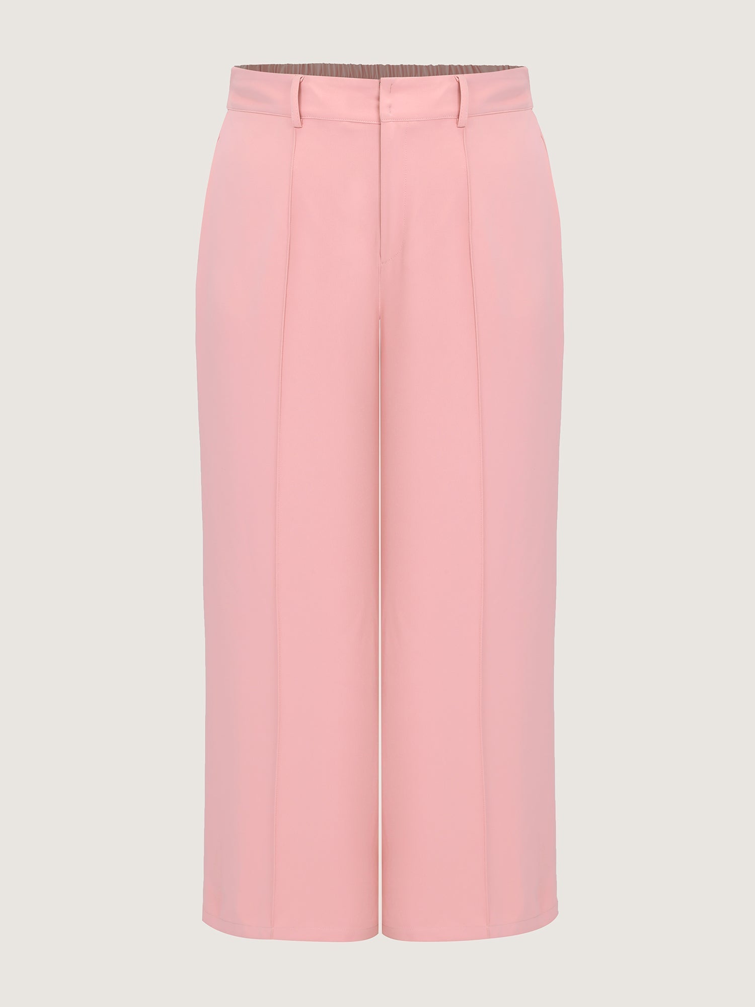 Seamed Curve-Friendly Plain Pants