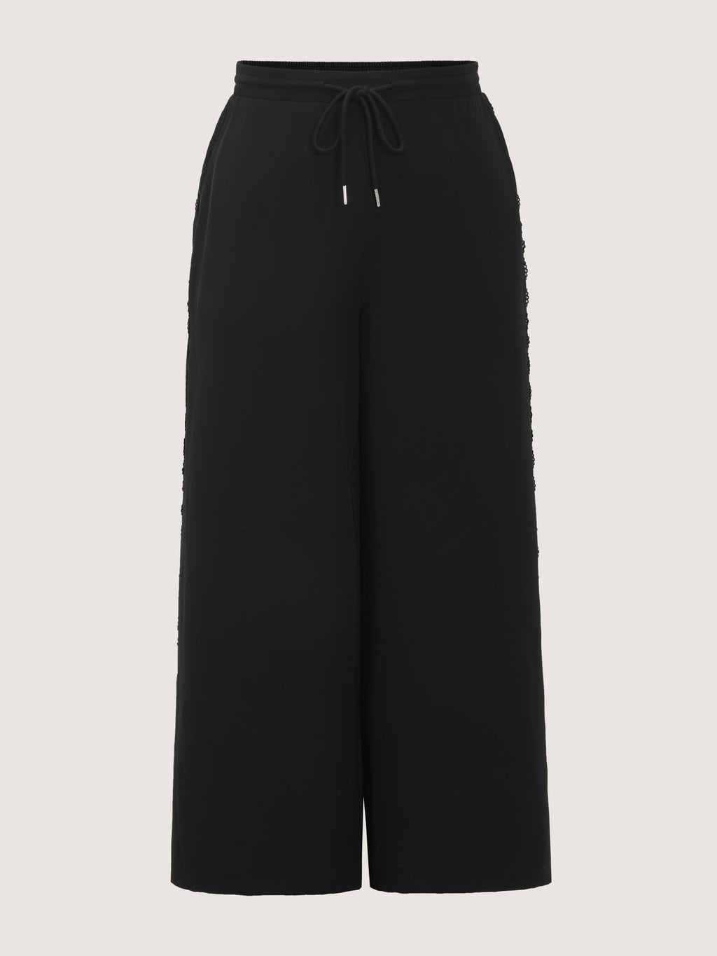 Lace Side Panels Drawstring Pants
