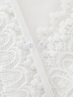 Lace Trim Overlap Neckline Tiered Maxi Dress
