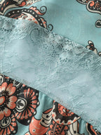 Floral Paisley Print High Low Hem Midi Dress