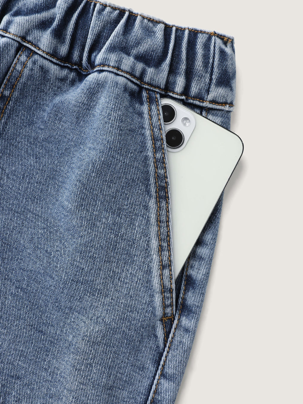 Everyday Stretchy Straight-Leg Denim Shorts