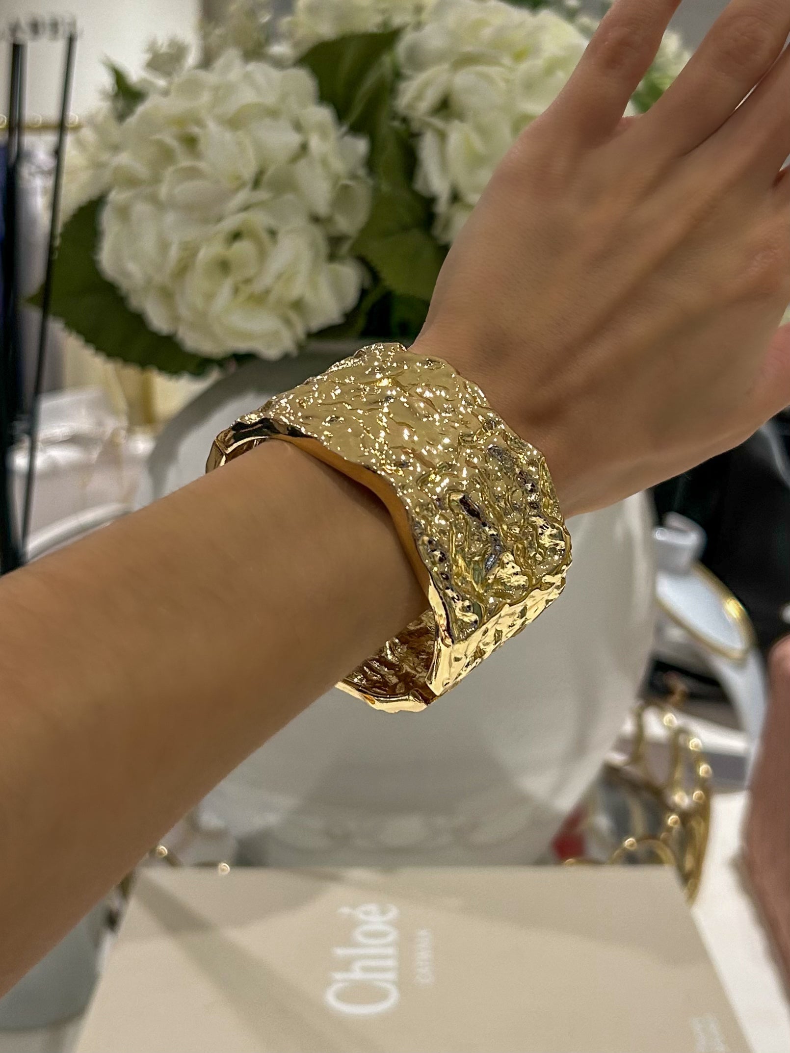 Large Textured Wavy Bangle (2 Colours)