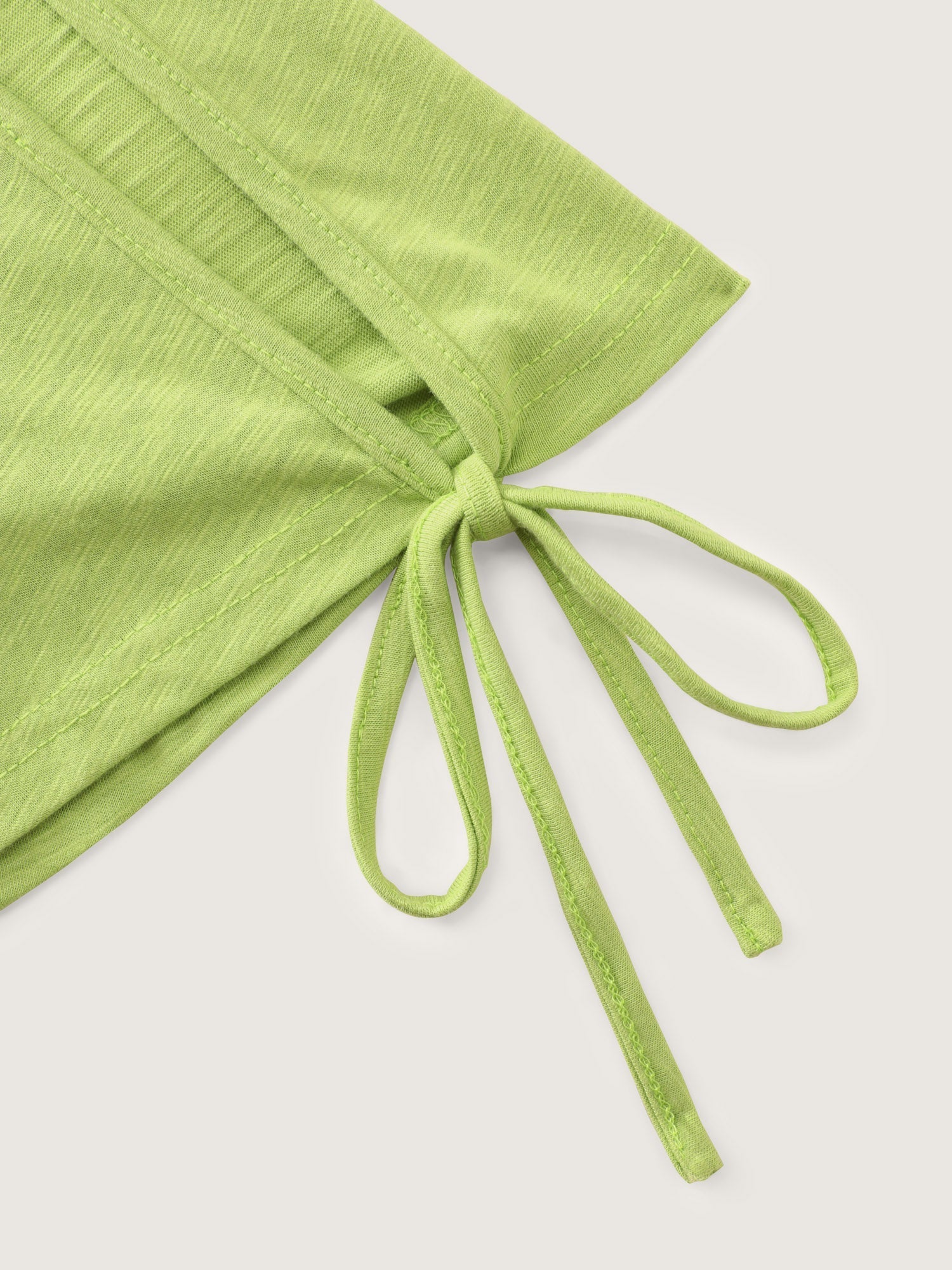 Shoulder Cut-Out Ties V-Neck T-Shirt