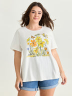 Cotton Sunkissed Floral Print T-Shirt