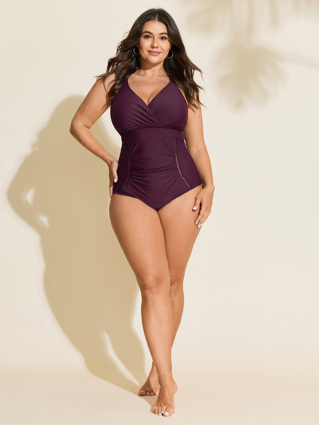 Tummy-Control Side Panel One-Piece Swimsuit