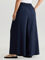 Wide Cross-Tie Waistband Pants