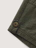 Cotton Washed And Distressed Straight-Leg Shorts