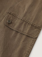 Cotton Washed And Distressed Pleated Pants