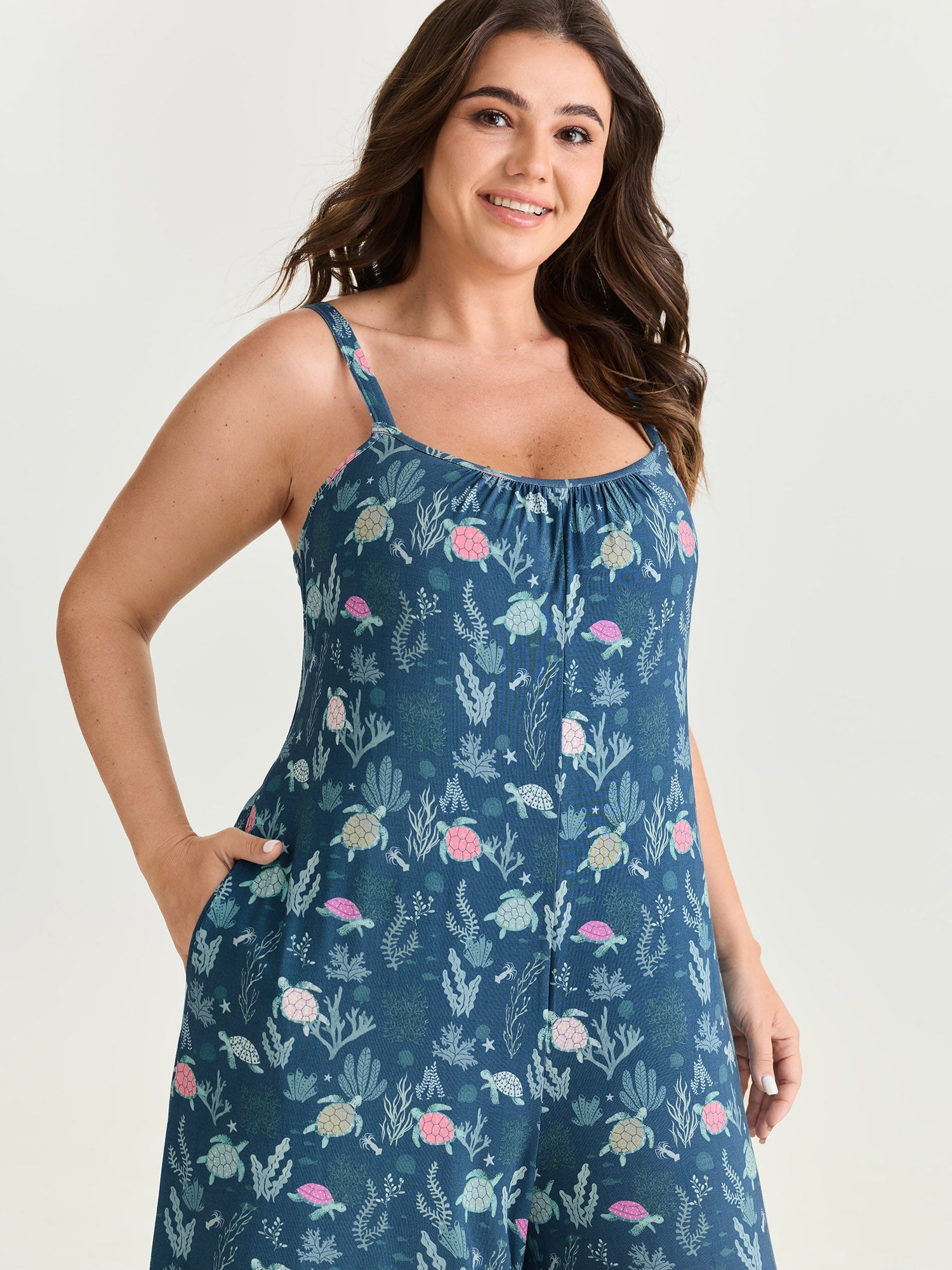Supersoft Turtle Print Lounge Jumpsuit